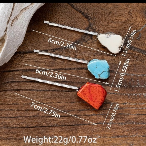 Stone Hair Pins Set - Picture 2 of 2